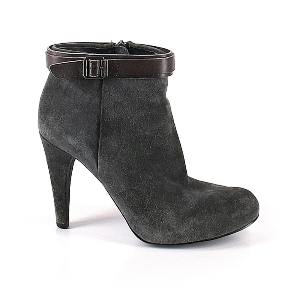 ASH HEAVEN GRAY ZIP ANKLE BOOTS BOOTIES SUEDE LEATHER
